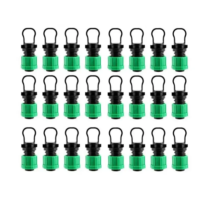 24Pcs 1/2 Inch Universal End Cap Fitting For With 16Mm Drip Tape Tubing Sprinkler Highly Recommended