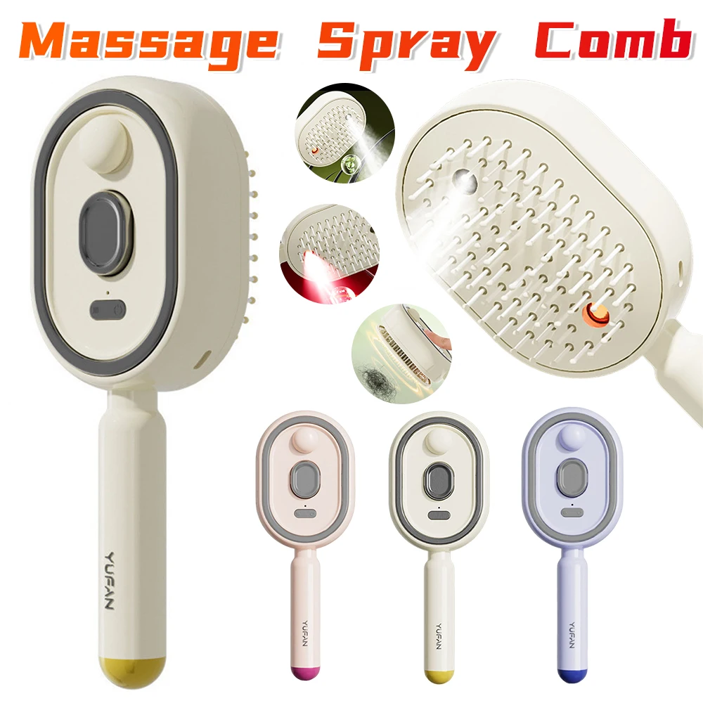 Electric Steam Hair Brush Comb & Mist Function Simultaneously Stronger Ion Technology Less Breakage No Residue for Beautiful Hai