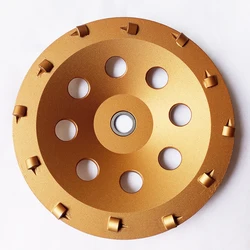 7 inch 180mm PCD Grinding Cup Wheel Polycrystalline Diamond Grinding Wheel Hole 22.23/16mm for Removing Epoxy Coating Glue