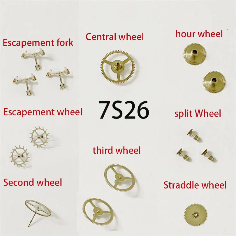 

Suitable For Seiko 7S26 Movement Escapement Fork Horse Wheel Second Wheel Center Wheel Three Wheel Time Wheel Watch Accessories