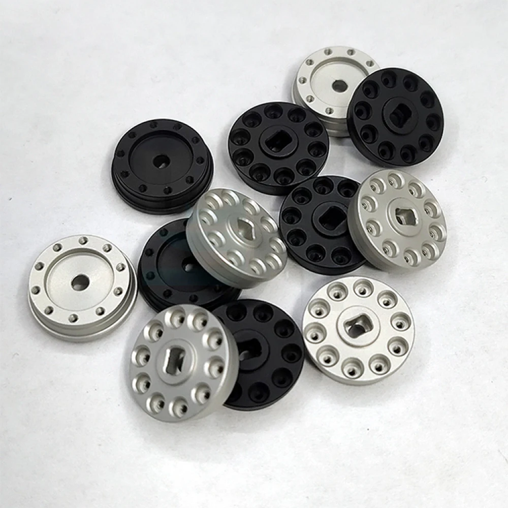 6 Pcs Metal Wheel Hub for Orlandoo Hunter 1/32 SCANIA R650 Upgrade Parts Accessories Silver/Black Ring Flange Wheel Nut