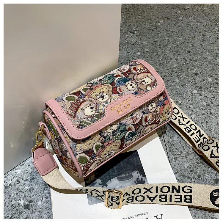 New Trendy Unique Design Cartoon Bear Single Shoulder Bag Chic Crossbody Bag Original Women's Shoulder Bag Purses and Handbags