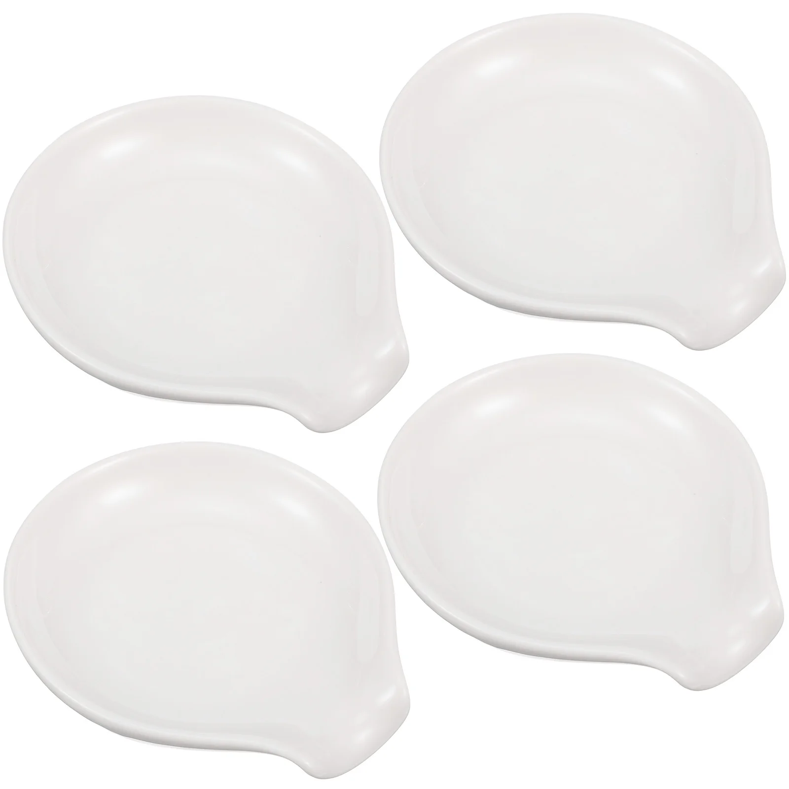 

4Pcs Ceramic Spoon Rest Smooth Touch Safe for Kitchen Counter Soup Spoon Holder Table Decor Utensil Rest Cooking Gadgets