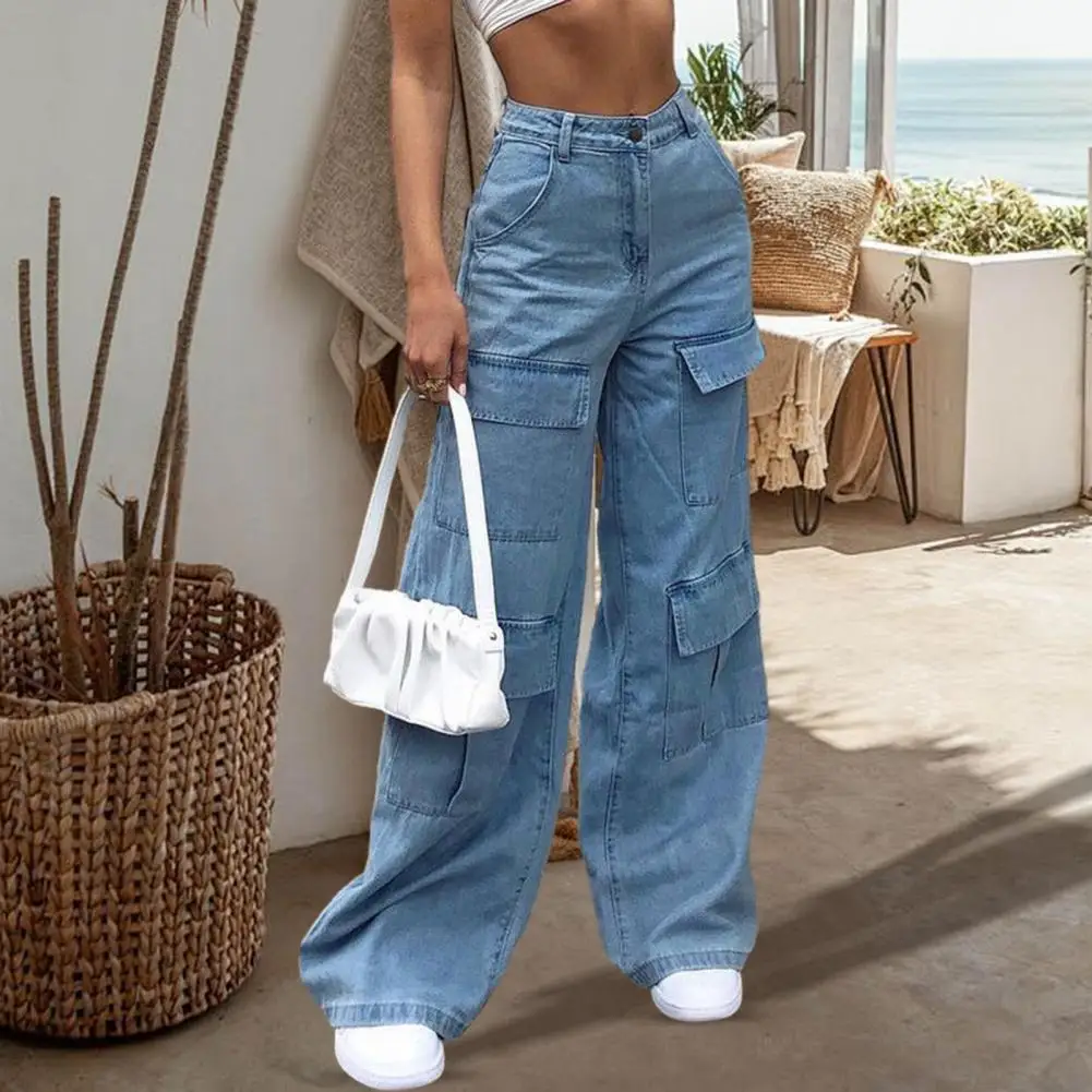 الموضة الأمريكية الجديدة بلون غسلها فضفاض الجينز الشارع الشهير خمر موضة جوكر الرجال والنساء عالية الخصر بنطال ذو قصة أرجل واسعة