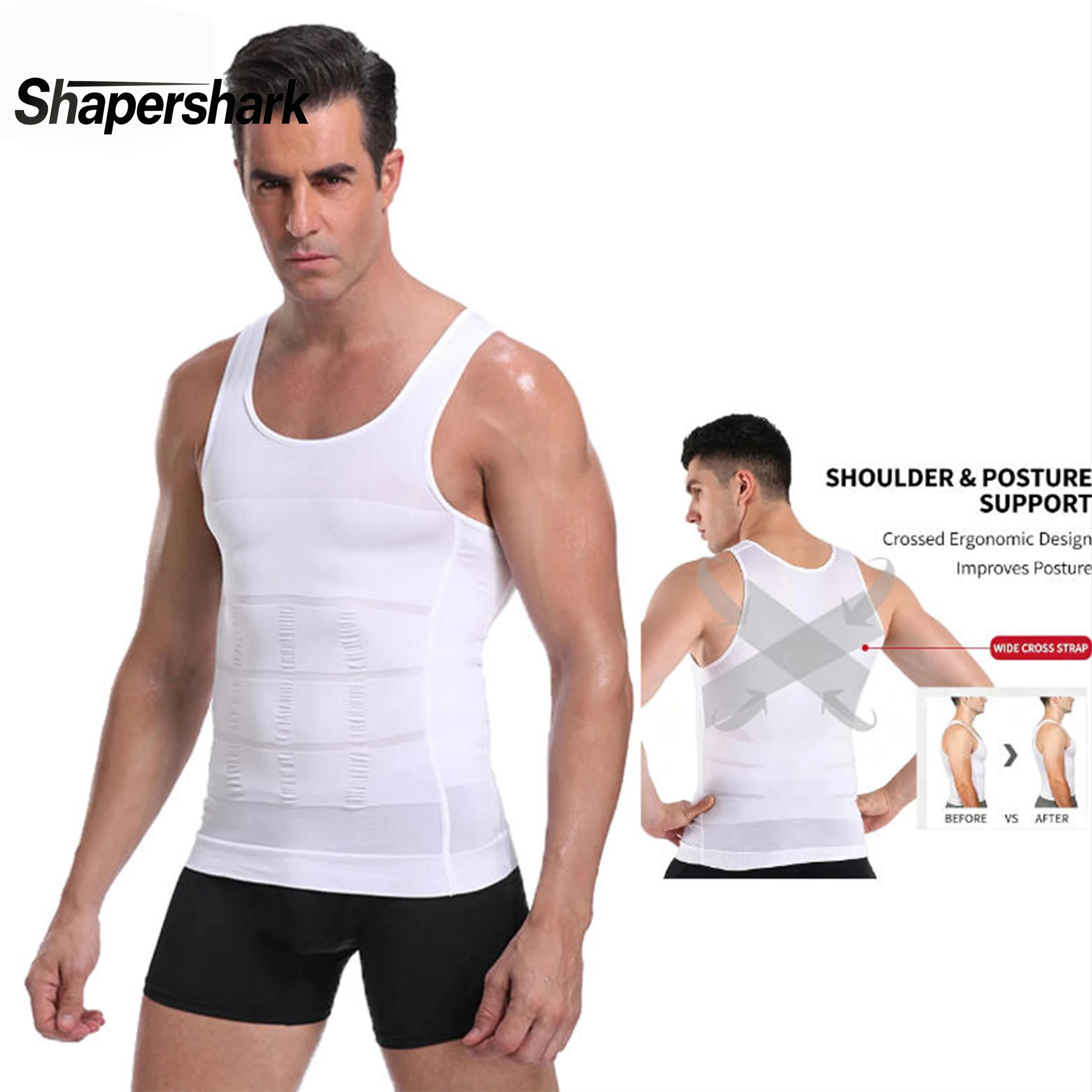 Men's Shapewear Slimming Body Corset Vest Shirt Compression Abdomen Tummy Belly Control Slim Waist Cincher Underwear Sports Vest