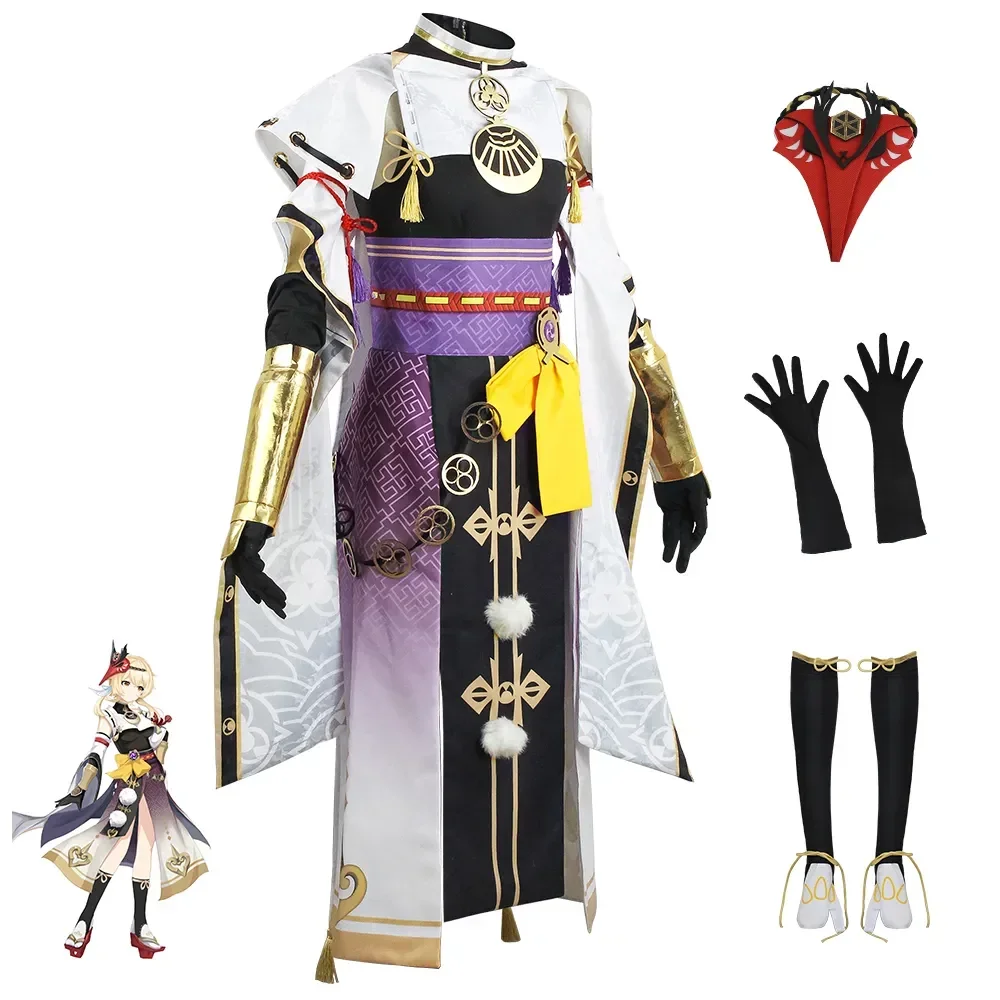 Game Genshin Impact Cosplay Kujo Sara Costume Full Set