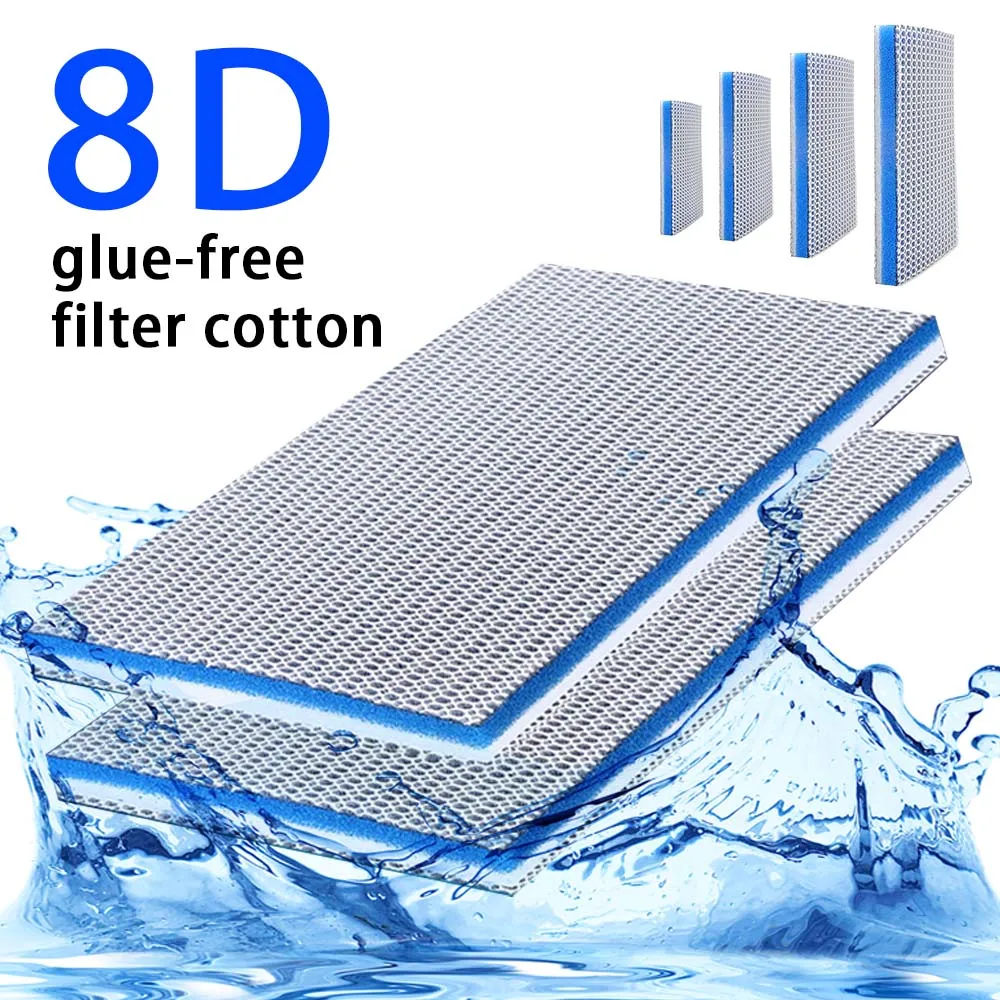 Aquarium Filter Media Newly Premium 8Layer Filter Pads for Aquarium Fish Tank Sponge Foam Filter Accessories Pond Cuttable Clean