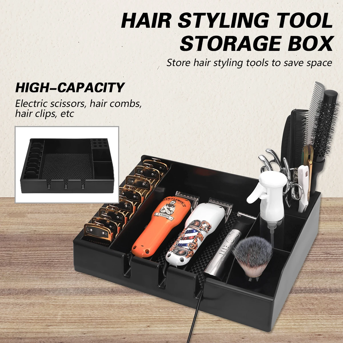 

Barber Clipper Tray Anti-slip Hair Trimmer Holder, Multifunctional Hairdressing Tool Holder, Salon Haircut Supplies Storage Case