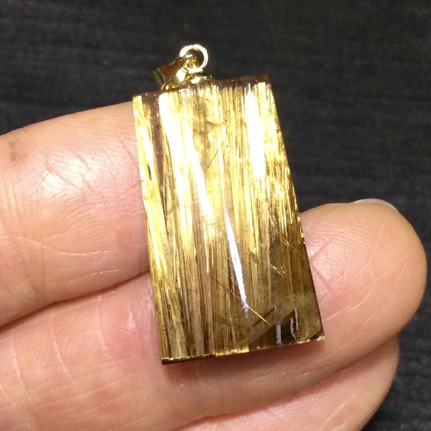 Natural Gold Rutilated Quartz Flower Pendant 23.5*14.5*4.5mm Yellow Rutilated Quartz  Men Women Brazil AAAAAAA