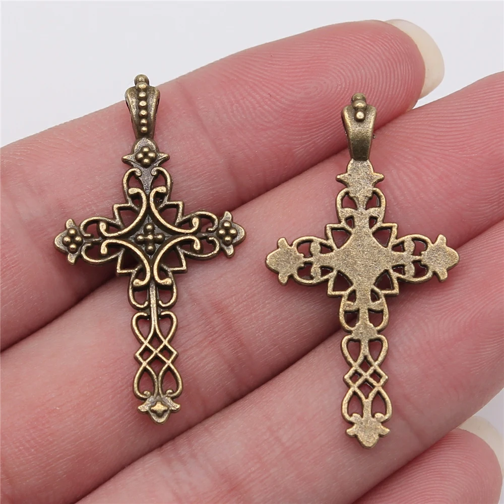 WYSIWYG 10pcs 38x20mm Cross Charms For Jewelry Making Sideways Cross Charm Sideways Cross Pendants