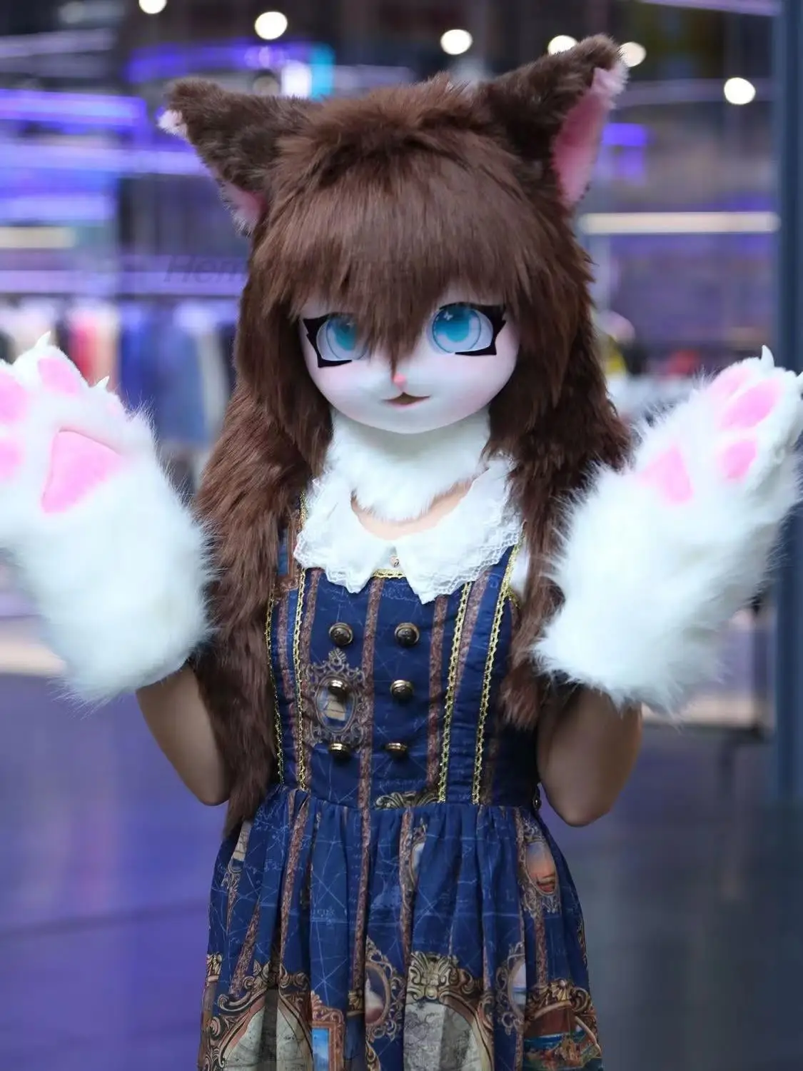 Cute Fursuit Kigurumi Headsets Furry Animal Cosplay Costumes Comiket Furries Rubbit Doll Cat Comiket Furries Doll costumes image 5
