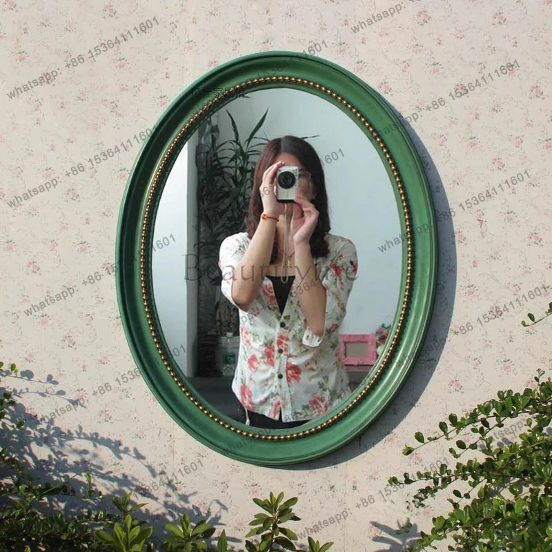 Cheap Creative Mirror Girls Accent Luxury Design Interior Fashion Small Oval Frame Mirror Save Space Espelhos Room Decorations