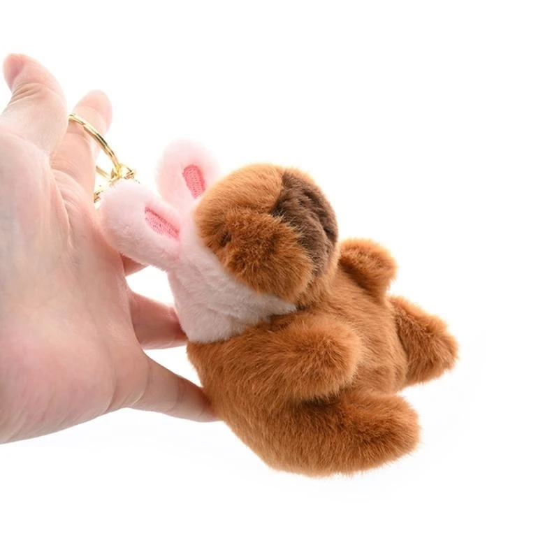 Cartoon Plush Capybara Keyring Lovely Plush Animal Chain Tast Children Gainpack Ornaments Stress Reliefserve