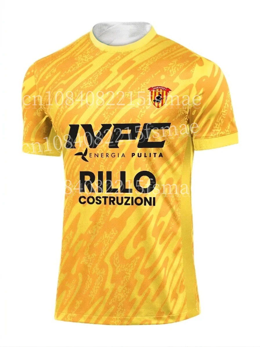 Italy Benevento Calcio Jersey Football Shirt Training Match Uniform Men's Quick Dry Breathable Sportswear Yellow Red White Top