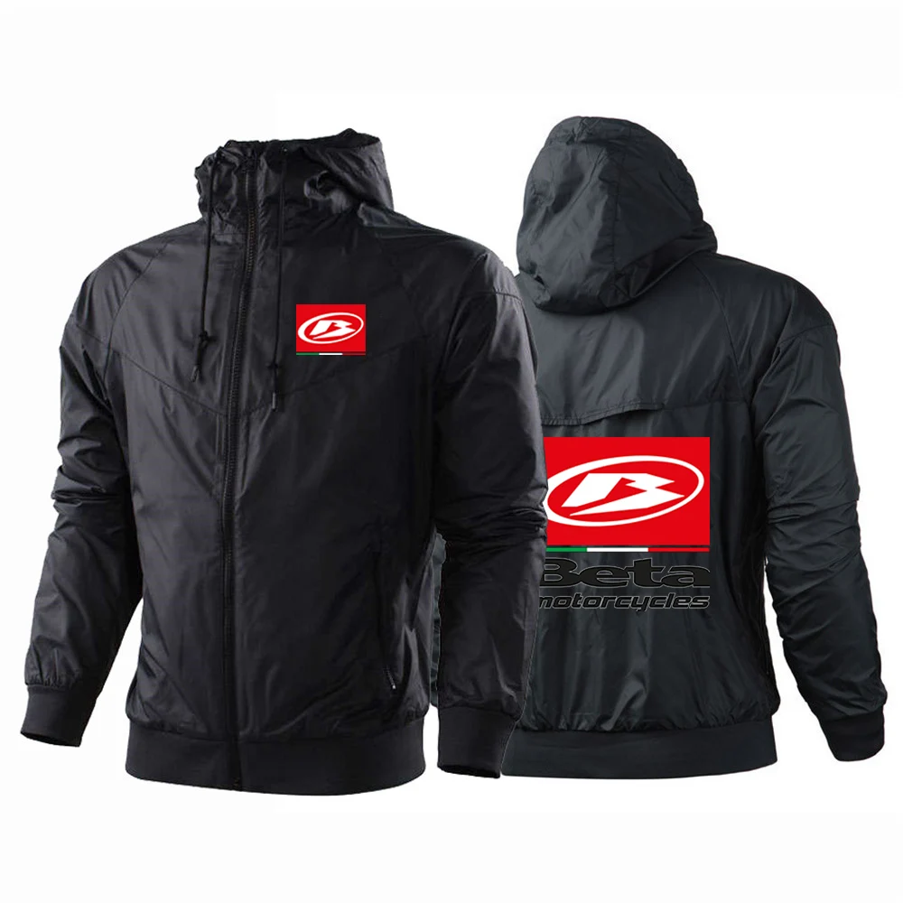

2024 Men New Beta Racing Motorcycle Spring and Autumn Patchwork Windbreaker Windproof Casual Hooded Trendy Fashion Printing Coat