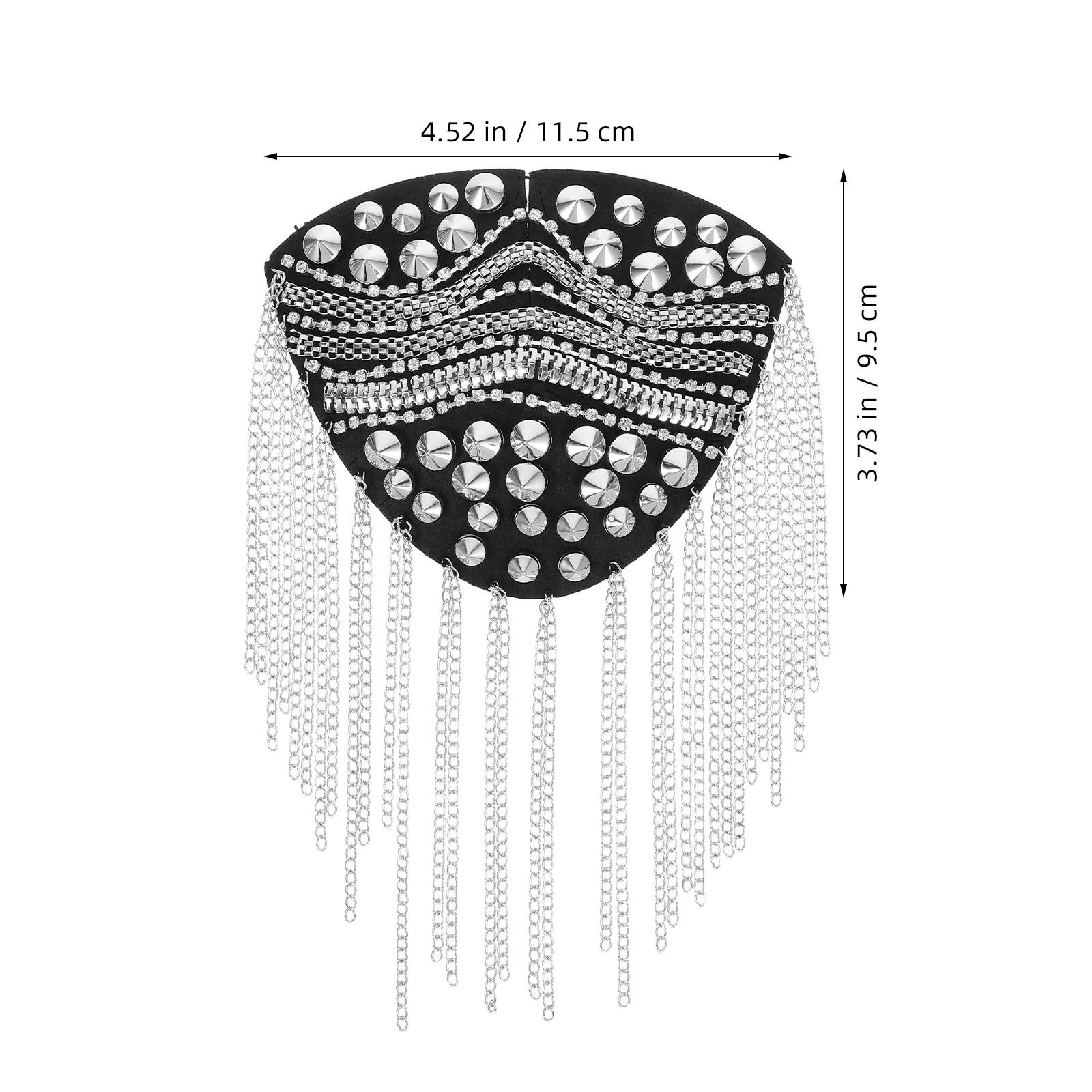 1 paar retro prinskostuum schouderbord kwastje klinknagel ontwerp zilver man cool decor accessoire ambachtelijke naai trim