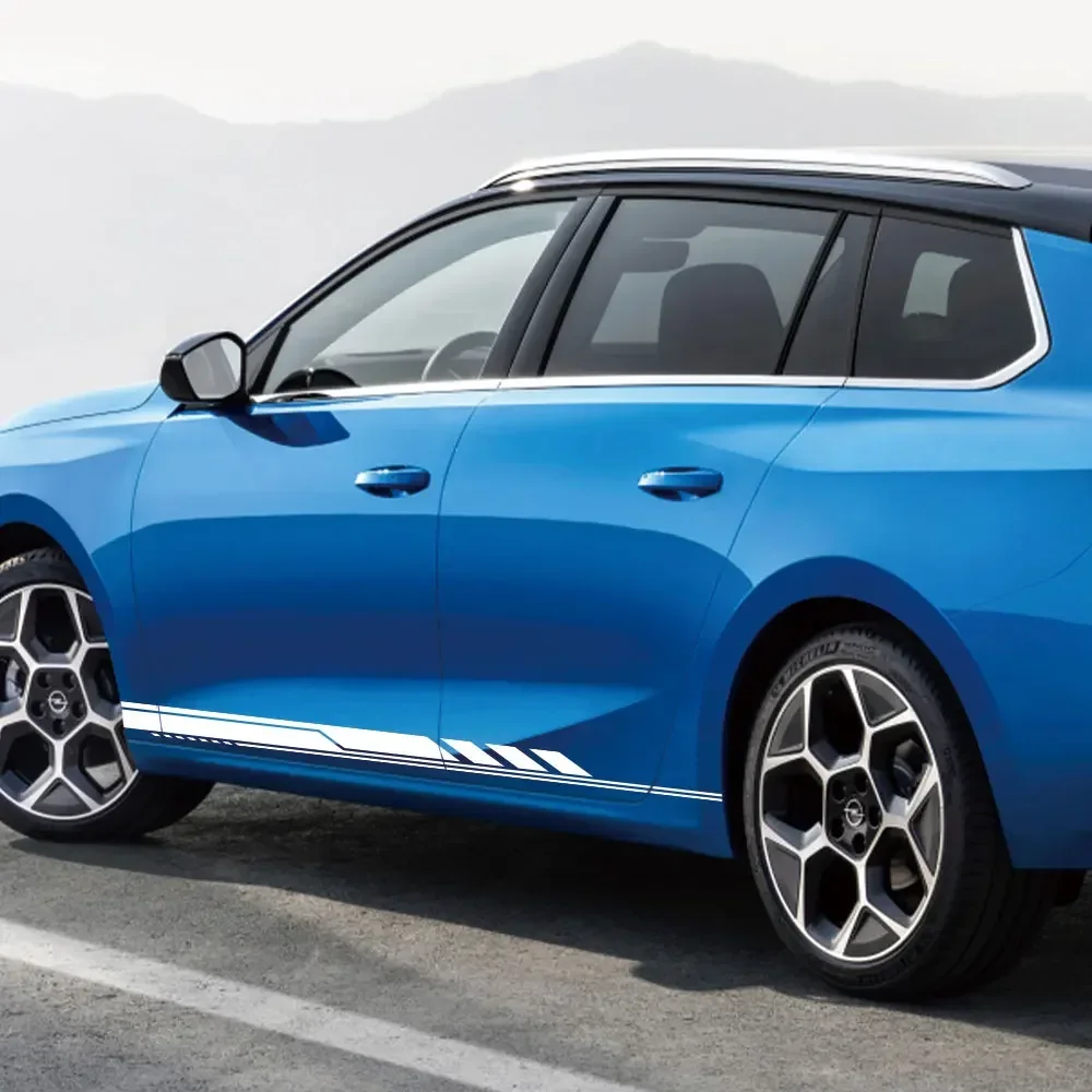 2 Buah Stiker Rok Samping Pintu Mobil Stiker Vinil Mobil untuk Opel Astra H K J G Aksesori Dekorasi DIY Gaya Bodi Mobil