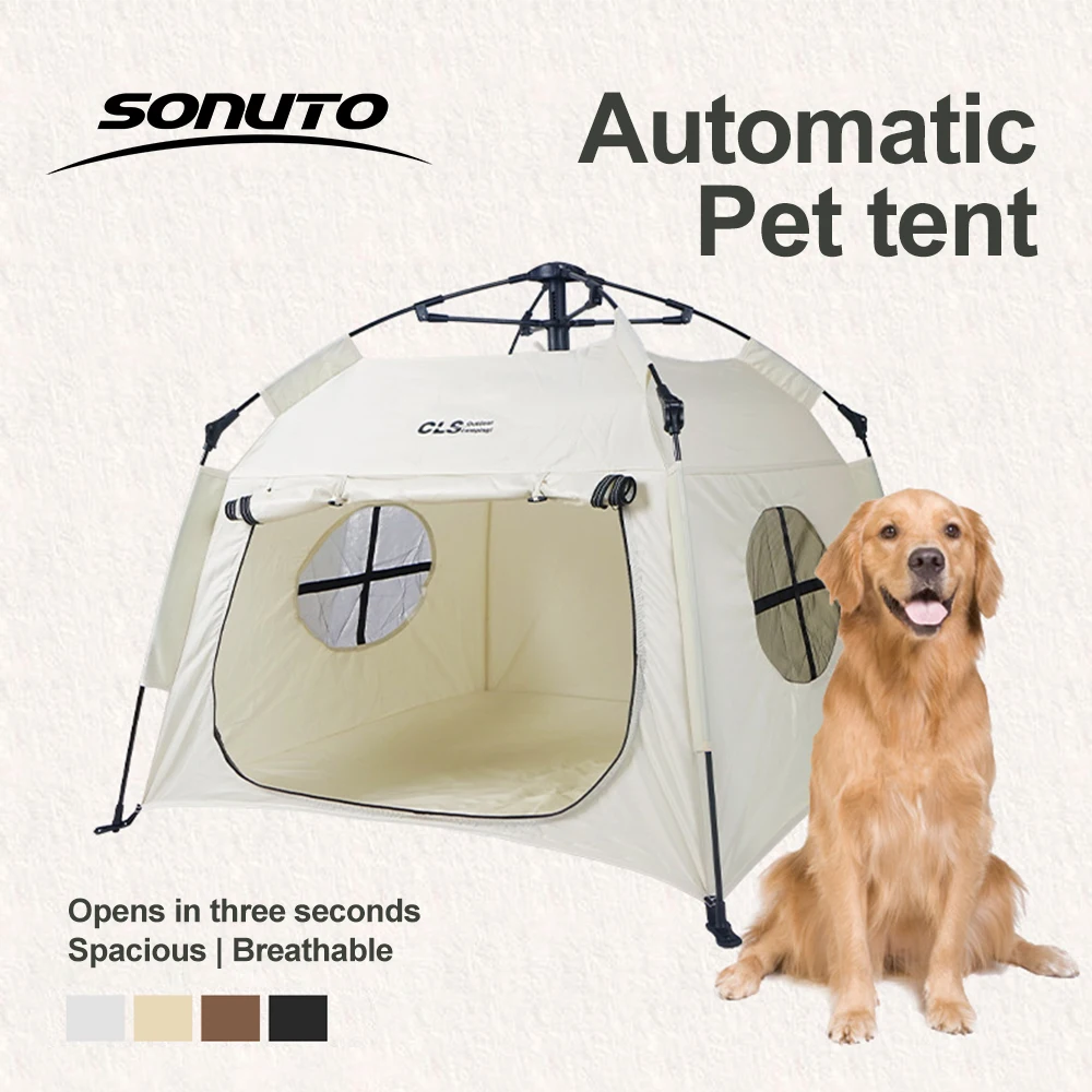 

Портативная палатка-тент для крупных собак с автоматической установкой, водонепроницаемая, для кемпинга, путешествий на автомобиле, пляжа