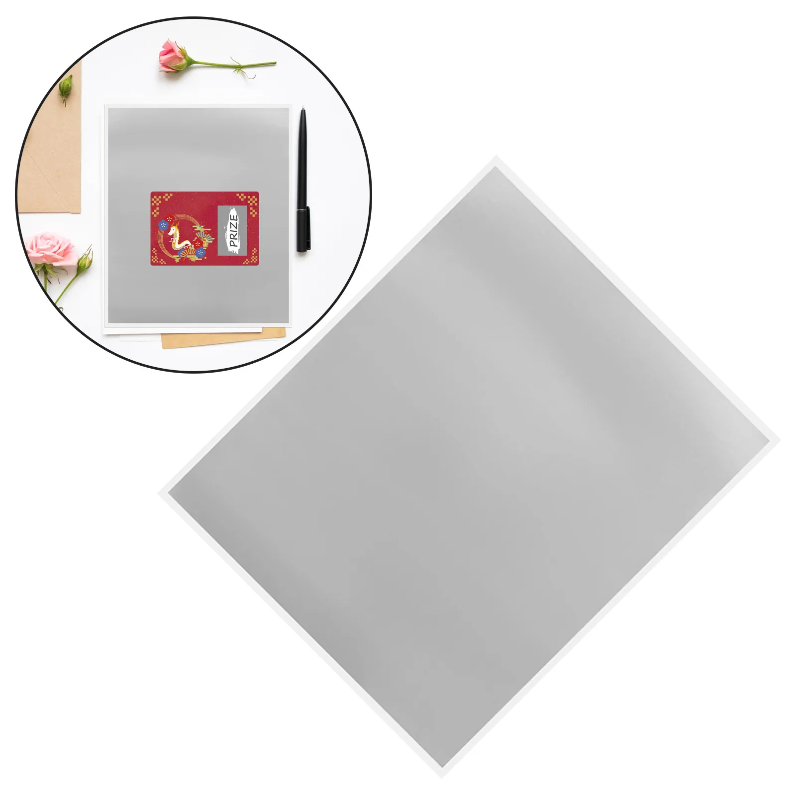 

5 Sheets Card Stickers DIY Off Tickets Prizes Lottery Postcard Game Props Paper Lottery Scratch Off Stickers Labels Folder Bag