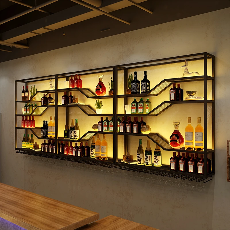 

Modern Luxury Wine Bar Cabinet Storage Salon Luxe Cellar Wooden Stand Refrigerated Showcase Wall Whiskey Vitrina Display Cottage