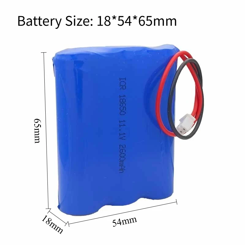 Akumulator 18650 11.1V 2600mAh Li-ion 3S1P do pistoletu do powięzi, lampy awaryjnej, głośnika Bluetooth z wtyczką XH2.54 — zdjęcie produktu 2