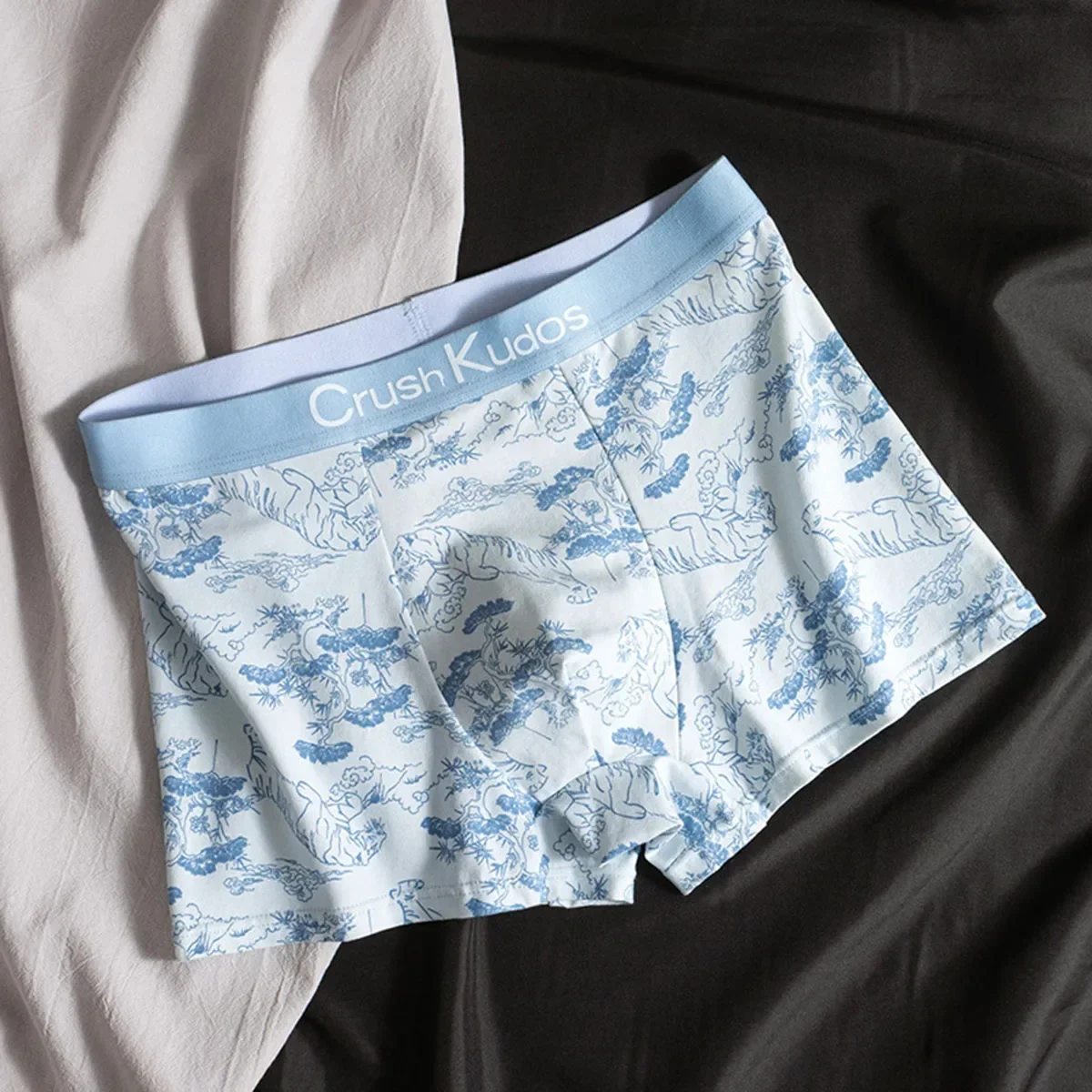 1Pcs Men's European And American Size Printed Fashionable Underwear Comfortable Plus Size Boxer Shorts Casual Sports Shorts view 2