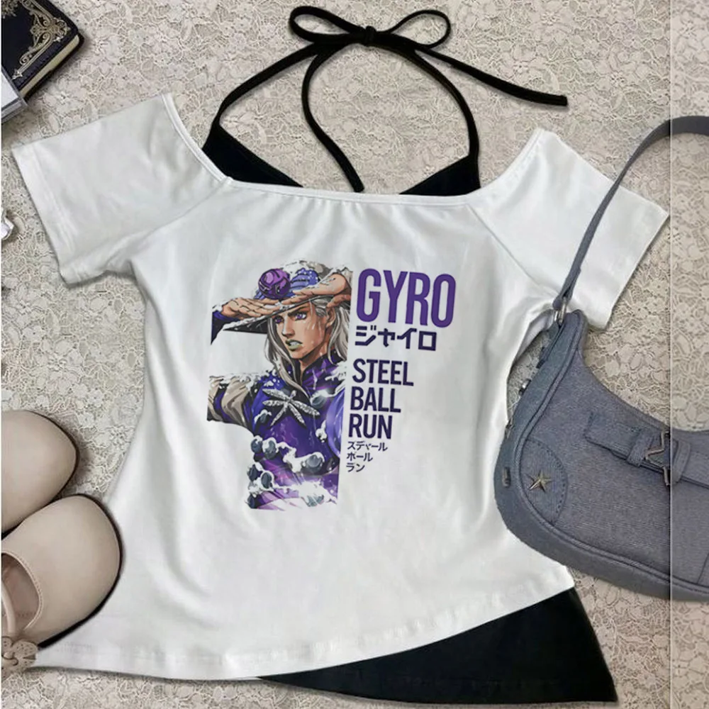 Женская укороченная футболка Jojo Bizarre Adventure Gyro Zeppeli, летняя, для вечеринок, в готическом стиле, альтернативная, распродажа