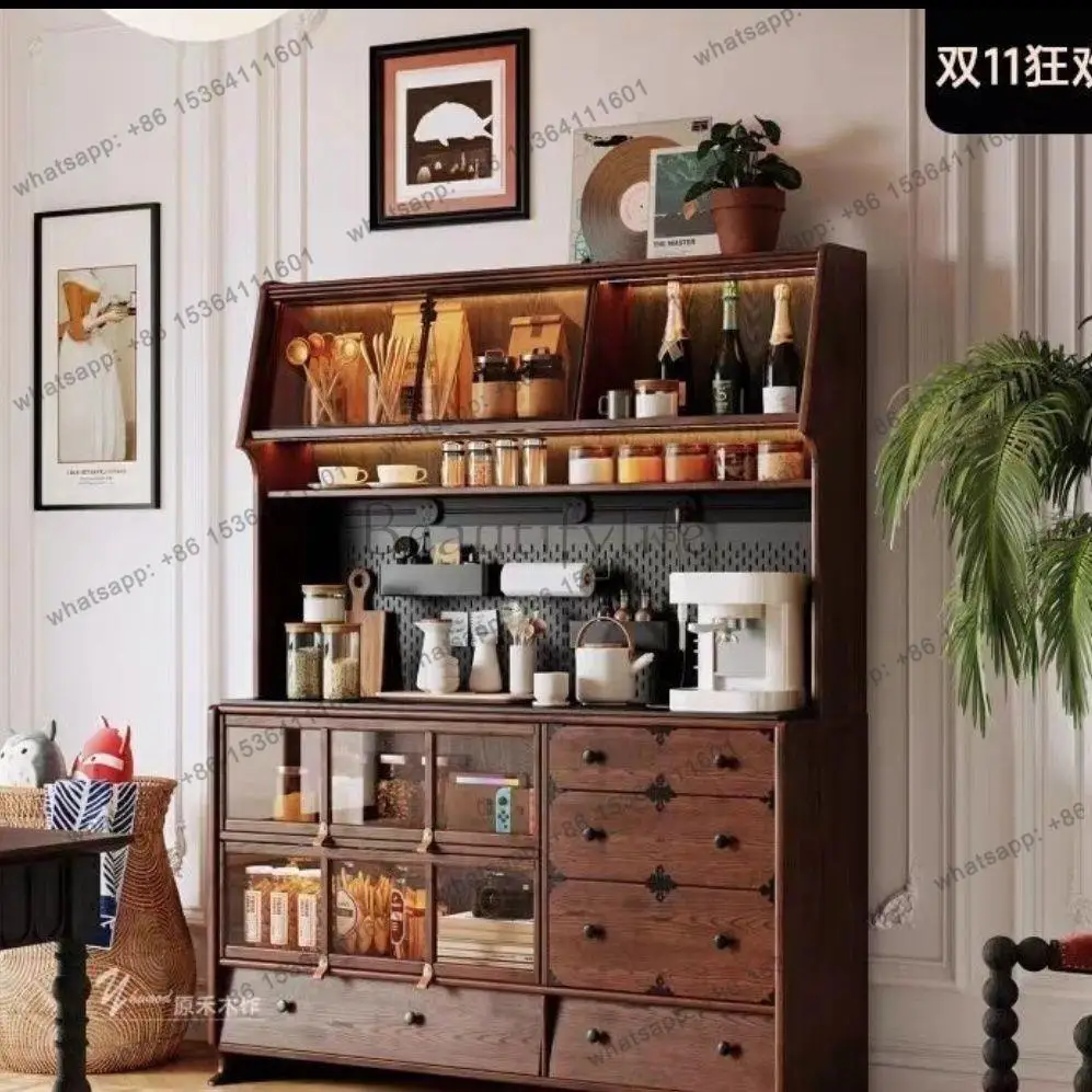 LS pure log dining side multi-functional locker kitchen integrated living room wall storage cabinet