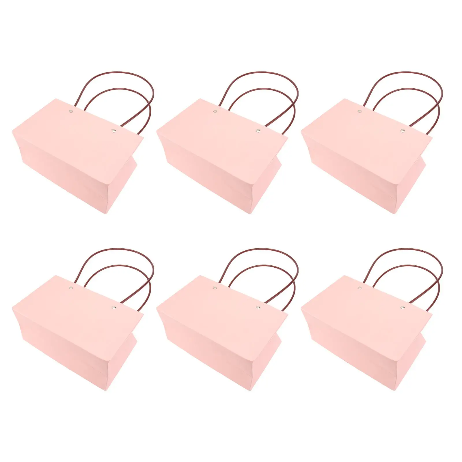 

6 Pcs Pink 22x10.5x13.5cm Waterproof Flower Basket Paper Gift Bags for Dried Flowers Potted Plants Decor Boxes