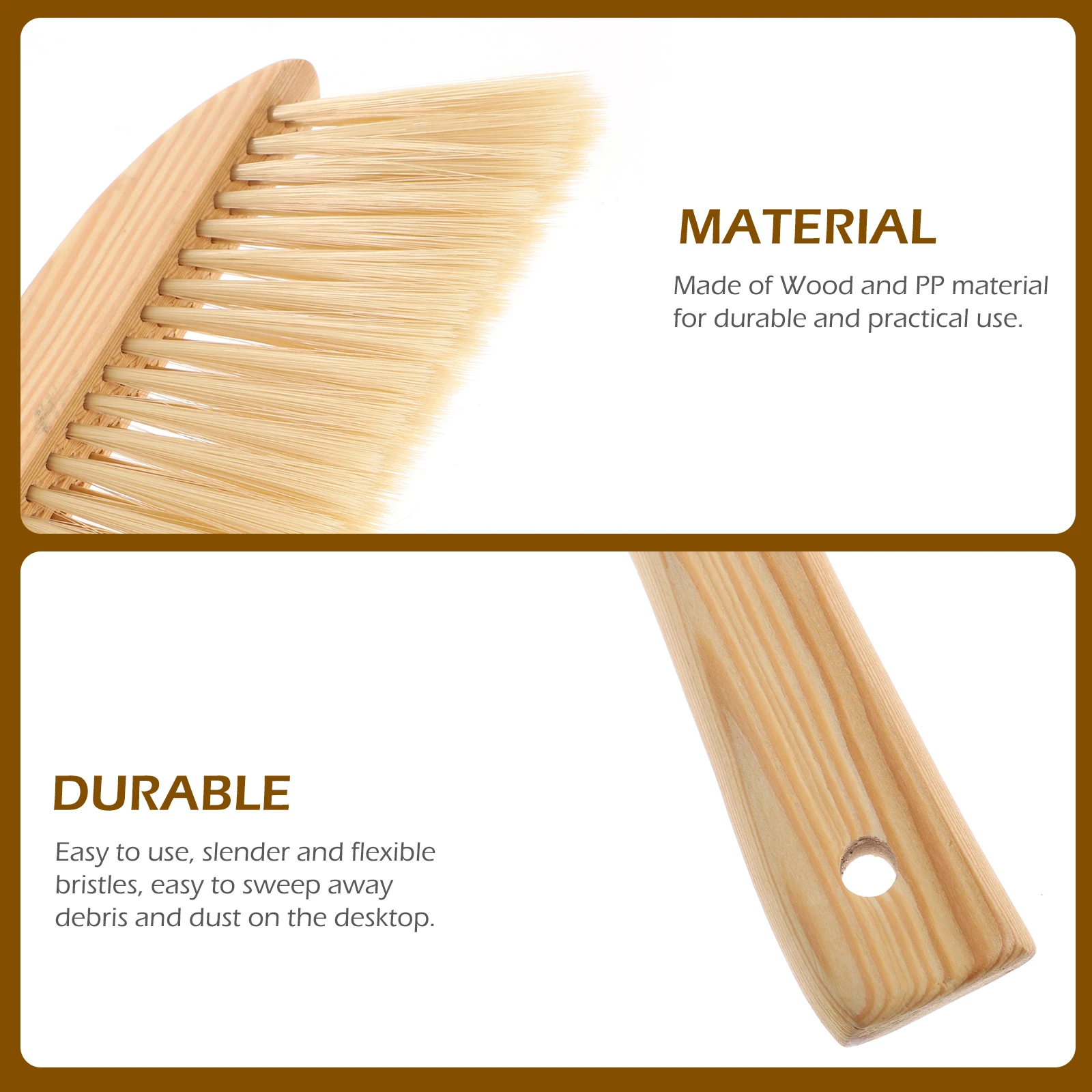 

1Pcs Plastic Bristle Bed Brush Wooden Handle Compact Small Cleaning Brush for Desk Keyboard Car Interior Dusting Home Use