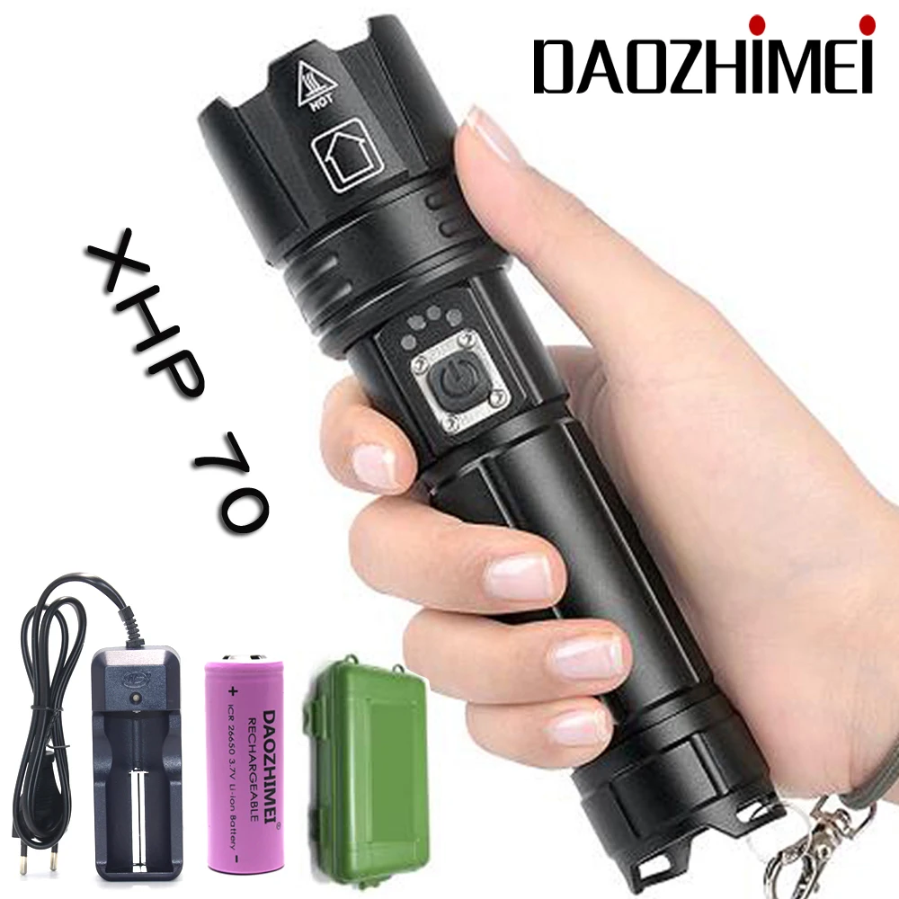 

Super Bright 5 Lighting Modes P70 LED Flashlight with Battery Display for Adventure, Hiking, Camping, Hunting, Etc.