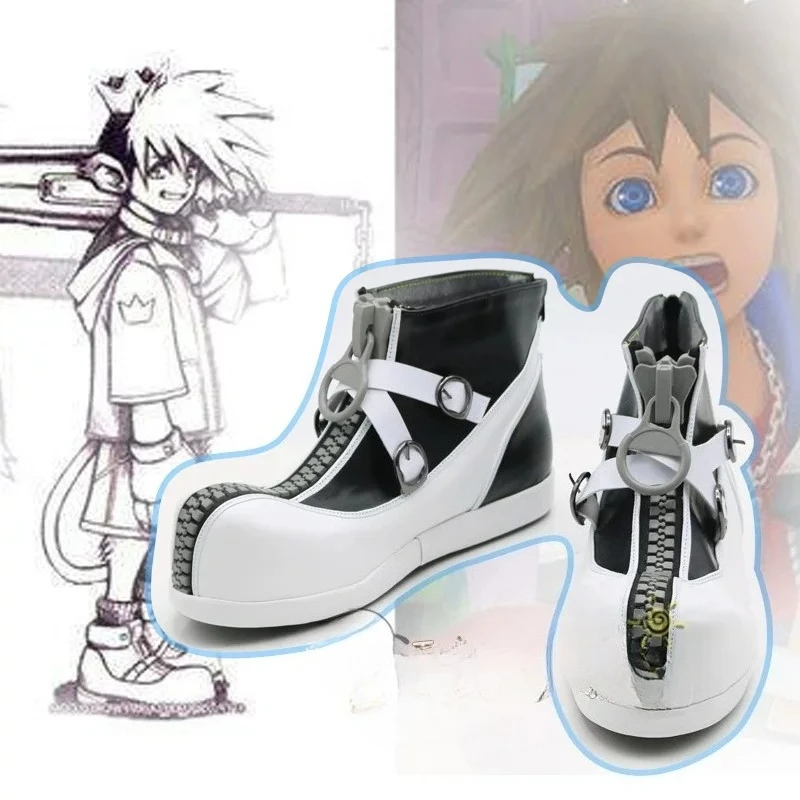 

Обувь для косплея в стиле аниме, ботинки Sora Kingdom Hearts, аксессуары для костюмов на Хэллоуин, реквизит, изготовленный на заказ