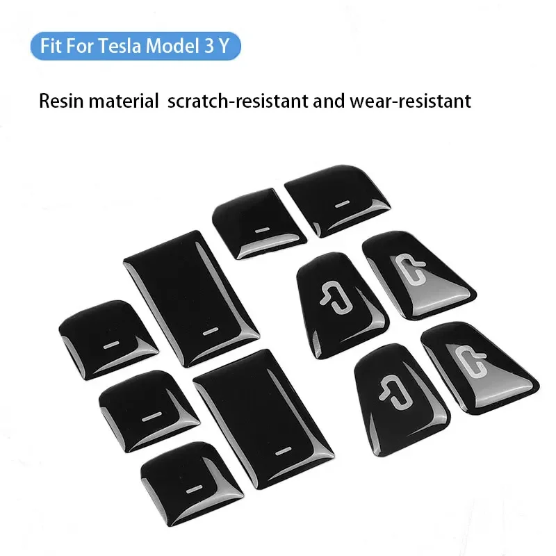 

For Tesla Model 3 Y 2017-2023 Button Cover Glue Car Door Window Lift Switch Trim 11PCS