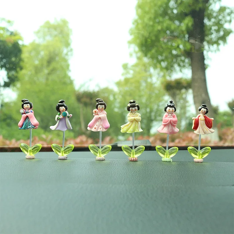 

6Pcs Cute Car Decoration Pretty Hanfu Princess Car Accessories Interior Dashboard Center Ornaments Car Decoration Accessories