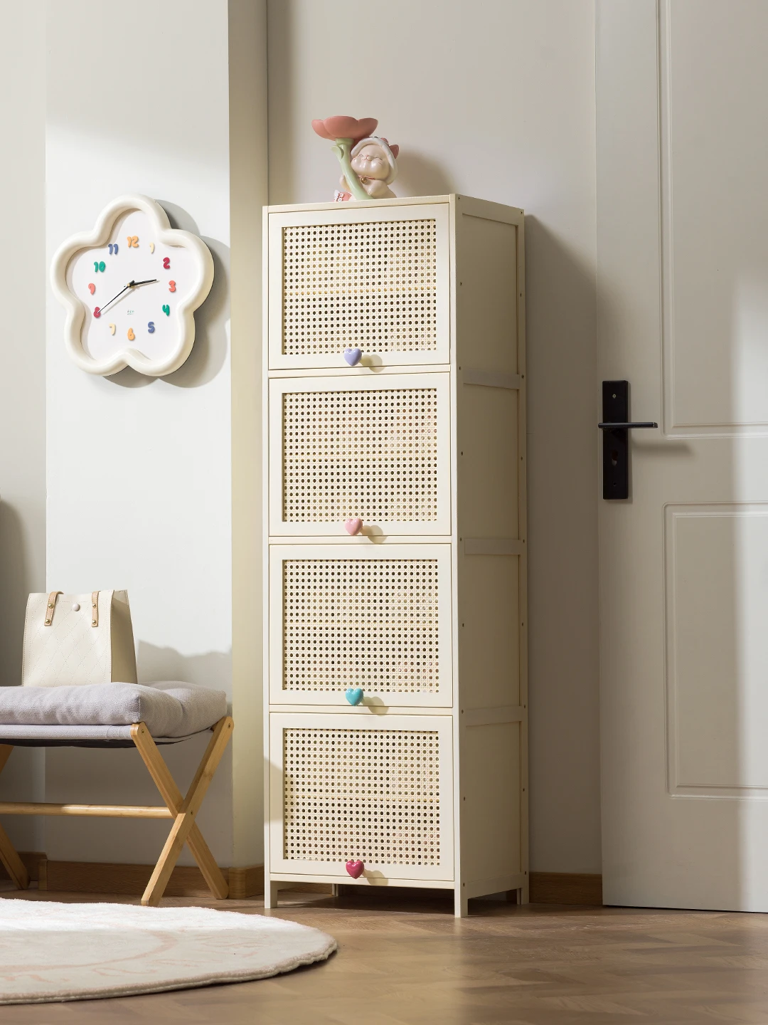New cream wind dopamine shoe cabinet multi-layer dust storage