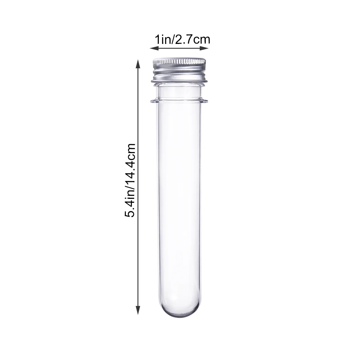 12pcs Plastic Test Tubes 40ml Screw Caps Clear Lightweight Reusable Storage Liquid Samples Handmade Goods