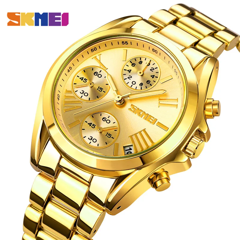 SKMEI relogios feminino Fashion Japan Movement Stopwatch Women Watch Luxury Quartz Ladies Wristwatches Female Clock Waterproof