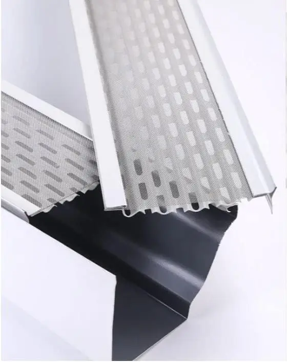 Folha de aço inoxidável Proteção Mesh, Branco Alumínio Gutter Covers, Empreiteiro Grade Guard, 5 ", 100 pés