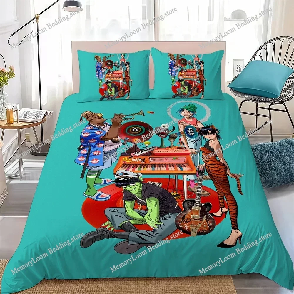 Band G-Gorillaz Music Duvet Cover Set Home Style Bedding Soft Laundry Cotton Bed Four Seasons Student Dormitory Luxury Gift 4