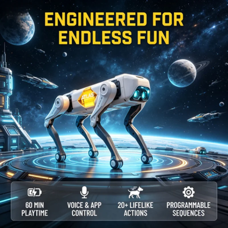 Portable AI Robot Dog APP & Voice Dual Control Coding Programming Sing Dance 1200mAh Large Battery Kids Entertainment Toy