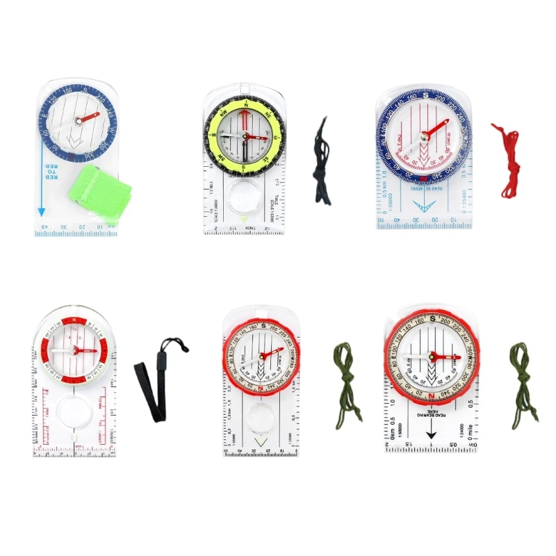 Multifunctional Compasses Ruler for Map Reading Backpacking Camping Orienteering Compasses Survival Navigation Compasses