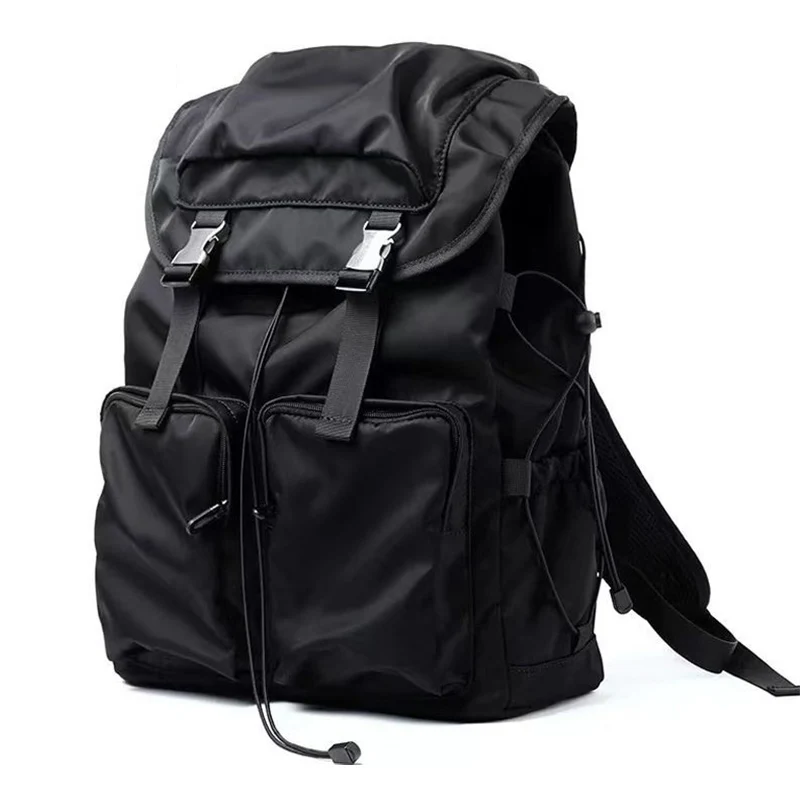

New Drawstring Hasp Buckles Casual Backpack Men Women College School Bags Notebook Backpacks Simple 15.6 Inch Laptop Bag For Men