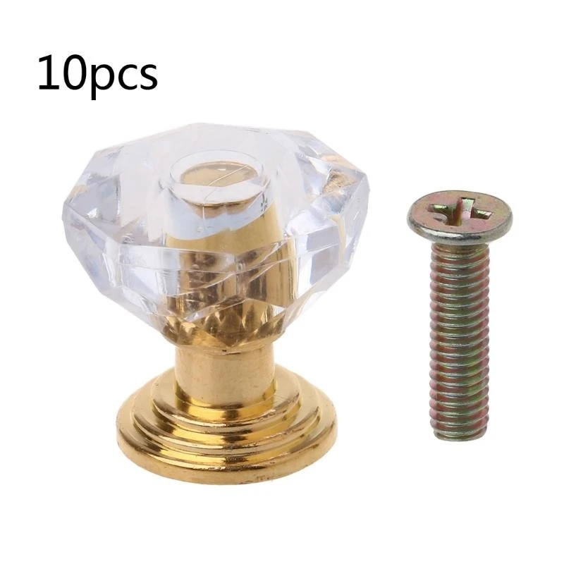 X9FA 10 Pcs Clear Acrylic Pulls Jewelry Box Plastic Knobs Bedroom Drawer Mini Pulls