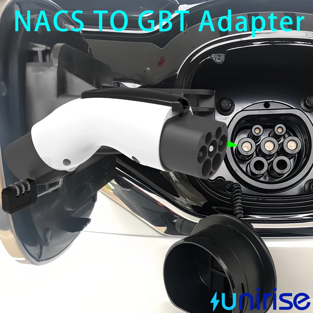 Adaptador T esla a GBT EV 32A 7KW 250V para cargador NACS a GB/T convertidor con bloqueo antirrobo adaptador de carga seguro NACS a g bt