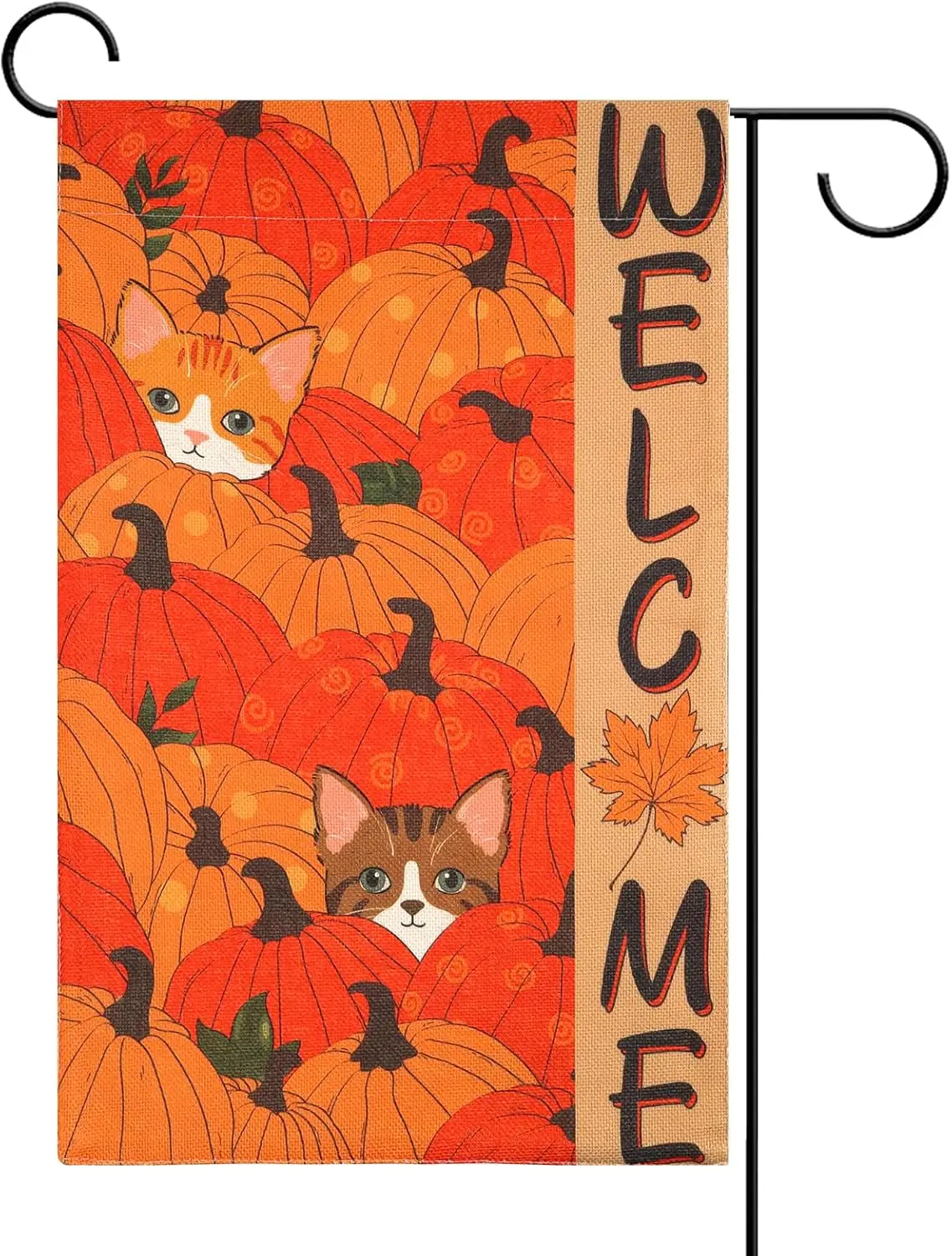 Fall Garden Flag 12x18 Inch Vertical Double Sided Outside Welcome Autumn Thanksgiving Holiday Pumpkins Seasonal Yard Outdoor SSL