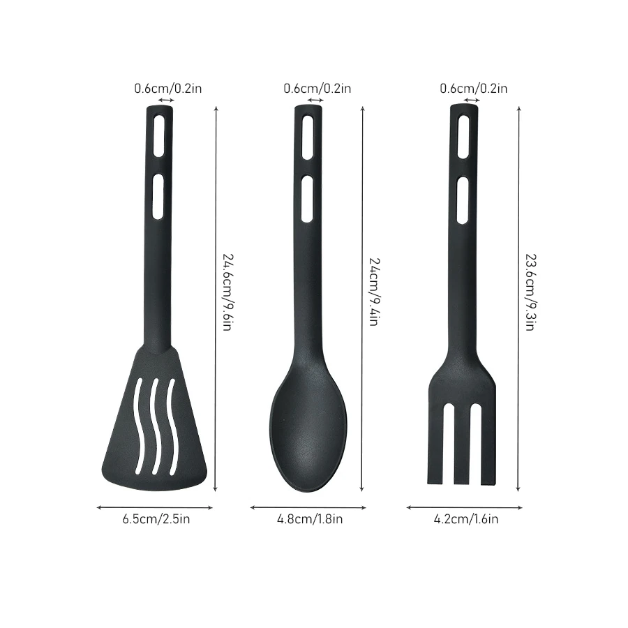 3PCS Nylon kitchenware Spatula spoon Surface fork Nylon kitchenware set for kids portable kitchen tools for picnic camping view 6