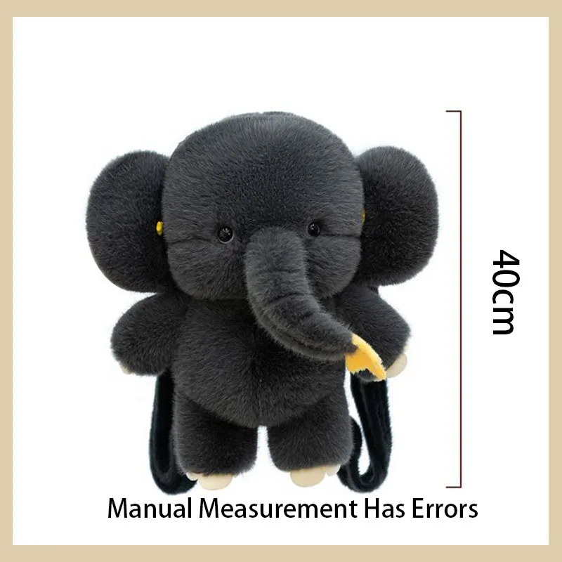 Cute Elephant Plush Backpack Squishy Furry Animal Crossbody Bag Plush Elephant Shoulder Bag with Adjustable Straps Perfect Gift