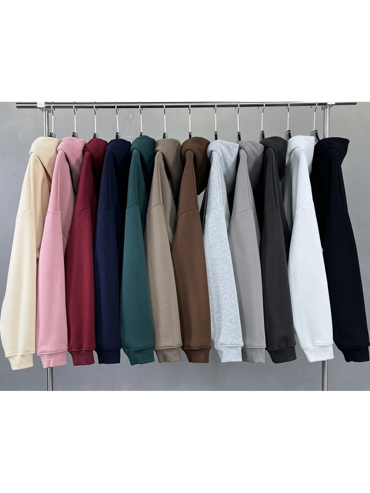 

Худи Kanye Autumn Winter Thiened, утепленное, однотонное, свободного кроя, с длинными рукавами, повседневная уличная одежда