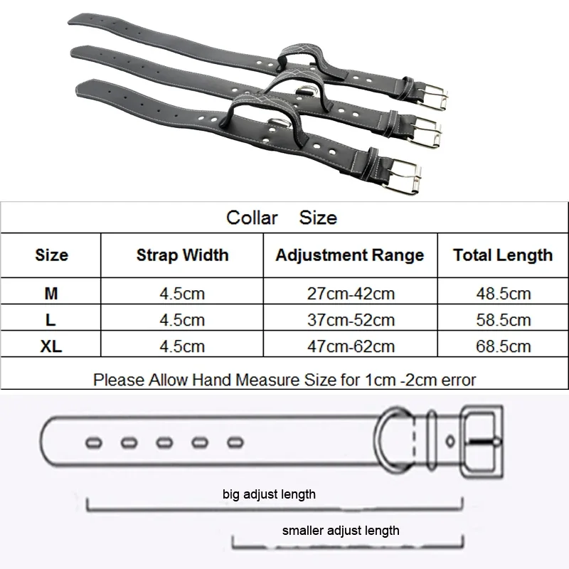 Adjustable Strong PU Dog Collar Leash with Handle Control,Soft Pad Pet Walking Leash Collar for Medium and Large Dogs