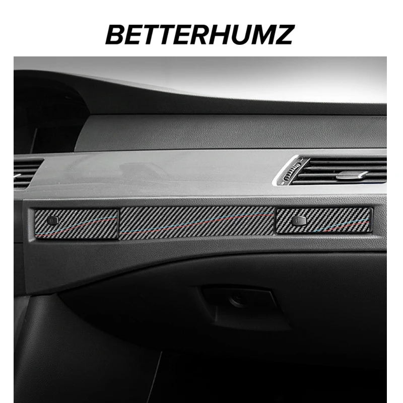 لسيارات BMW E60 E61 Series 5 مصنوعة من ألياف الكانتارا/ألياف الكربون الجلدية حامل الكأس لوحة الكسوة ملصق اكسسوارات السيارات الداخلية #2